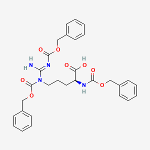 molecular formula C30H32N4O8 B1680119 N5-[imino[[(phenylmethoxy)carbonyl]amino]methyl]-N2,N5-bis[(phenylmethoxy)carbonyl]-L-ornithine CAS No. 14611-34-8