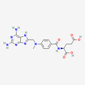 molecular formula C19H22N8O5 B1680121 L-Glutamic acid, N-(4-(((2,6-diamino-1H-purin-8-yl)methyl)methylamino)benzoyl)- CAS No. 27150-04-5