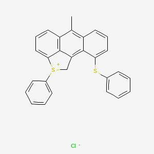 molecular formula C28H21ClS2 B1680129 8-Methyl-14-phenyl-3-phenylsulfanyl-14-thioniatetracyclo[7.6.1.02,7.013,16]hexadeca-1,3,5,7,9(16),10,12-heptaene;chloride CAS No. 41134-88-7