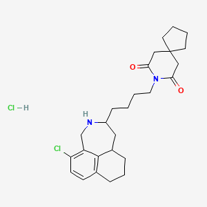 molecular formula C26H36Cl2N2O2 B1680132 8-Azaspiro(4.5)decane-7,9-dione, 8-(4-(5-chloro-3,4,8,9,10,10a-hexahydronaphth(1,8-cd)azepin-2(1H)-yl)butyl)-, monohydrochloride CAS No. 123882-89-3