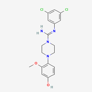 molecular formula C18H20Cl2N4O2 B1680137 N-(3,5-Dichlorophenyl)-4-(4-hydroxy-2-methoxyphenyl)-1-piperazinecarboxamidine CAS No. 107707-38-0