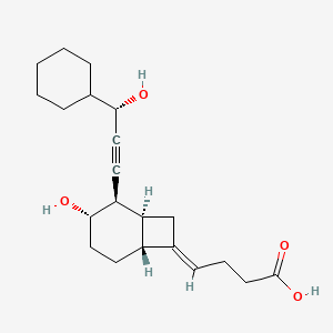 molecular formula C21H30O4 B1680138 (4E)-4-[(1S,2R,3S,6R)-2-[(3S)-3-Cyclohexyl-3-hydroxyprop-1-ynyl]-3-hydroxy-7-bicyclo[4.2.0]octanylidene]butanoic acid CAS No. 105284-21-7