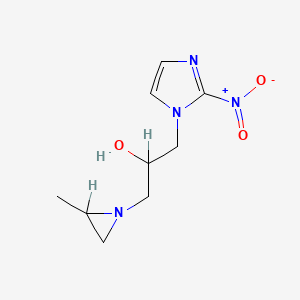 molecular formula C9H14N4O3 B1680150 1H-Imidazole-1-ethanol, alpha-((2-methyl-1-aziridinyl)methyl)-2-nitro- CAS No. 88876-89-5