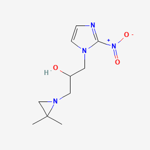 B1680151 alpha-((2,2-Dimethyl-1-aziridinyl)methyl)-2-nitro-1H-imidazole-1-ethanol CAS No. 88876-92-0