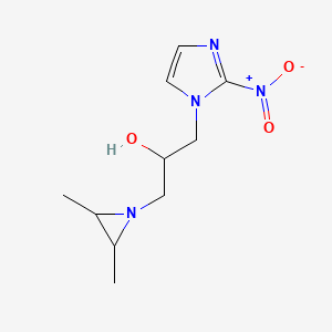 molecular formula C10H16N4O3 B1680152 alpha-((2,3-Dimethyl-1-aziridinyl)methyl)-2-nitro-1H-imidazole-1-ethanol CAS No. 88876-94-2
