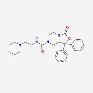 molecular formula C26H32N4O3 B1680155 3-oxo-1,1-di(phenyl)-N-(2-piperidin-1-ylethyl)-5,6,8,8a-tetrahydro-[1,3]oxazolo[4,3-c]pyrazine-7-carboxamide CAS No. 847554-50-1
