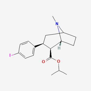 molecular formula C18H24INO2 B1680156 3beta-(4-Iodophenyl)tropan-2beta-carboxylic acid isopropyl ester CAS No. 146145-21-3