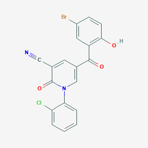 molecular formula C19H10BrClN2O3 B1680160 5-(5-Bromo-2-hydroxybenzoyl)-1-(2-chlorophenyl)-2-oxo-1,2-dihydropyridine-3-carbonitrile CAS No. 734542-09-7