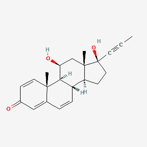 molecular formula C22H26O3 B1680169 (8S,9S,10R,11S,13S,14S,17S)-11,17-dihydroxy-10,13-dimethyl-17-prop-1-ynyl-9,11,12,14,15,16-hexahydro-8H-cyclopenta[a]phenanthren-3-one CAS No. 74915-58-5