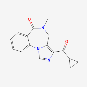 molecular formula C16H15N3O2 B1680173 3-(cyclopropanecarbonyl)-5-methyl-4H-imidazo[1,5-a][1,4]benzodiazepin-6-one CAS No. 122321-05-5