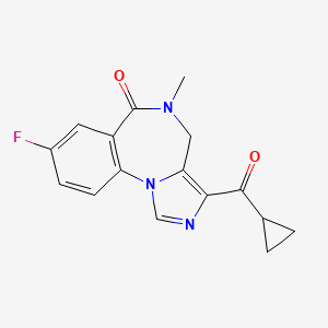 molecular formula C16H14FN3O2 B1680174 3-(cyclopropanecarbonyl)-8-fluoro-5-methyl-4H-imidazo[1,5-a][1,4]benzodiazepin-6-one CAS No. 122321-07-7