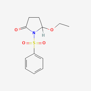 molecular formula C12H15NO4S B1680175 1-(Benzenesulfonyl)-5-ethoxypyrrolidin-2-one CAS No. 131711-52-9