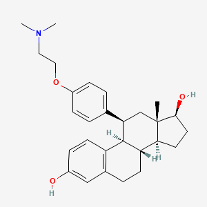 molecular formula C28H37NO3 B1680176 11beta-(4-(2-(Dimethylamino)ethoxy)phenyl)estra-1,3,5(10)-triene-3,17beta-diol CAS No. 120382-04-9