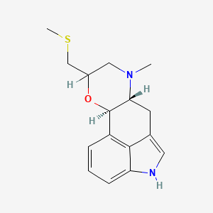 molecular formula C16H20N2OS B1680177 (2R,7R)-6-Methyl-4-(methylsulfanylmethyl)-3-oxa-6,11-diazatetracyclo[7.6.1.02,7.012,16]hexadeca-1(16),9,12,14-tetraene CAS No. 134377-22-3