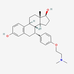 molecular formula C28H37NO3 B1680180 Estra-1,3,5(10)-triene-3,17-diol, 7-(4-(2-(dimethylamino)ethoxy)phenyl)-, (7alpha,17beta)- CAS No. 119286-92-9