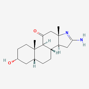 molecular formula C18H28N2O2 B1680183 3-Hydroxy-16-imino-17-azaandrostan-11-one CAS No. 78774-26-2