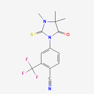molecular formula C14H12F3N3OS B1680185 4-(3,4,4-Trimethyl-5-oxo-2-thioxo-1-imidazolidinyl)-2-(trifluoromethyl)benzonitrile CAS No. 143782-25-6