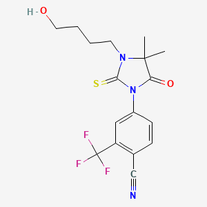 molecular formula C17H18F3N3O2S B1680189 4-(3-(4-Hydroxybutyl)-4,4-dimethyl-5-oxo-2-thioxoimidazolidin-1-yl)-2-(trifluoromethyl)benzonitrile CAS No. 155180-53-3