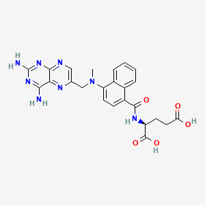 molecular formula C24H24N8O5 B1680195 L-Glutamic acid, N-((4-(((2,4-diamino-6-pteridinyl)methyl)methylamino)-1-naphthalenyl)carbonyl)- CAS No. 136242-96-1