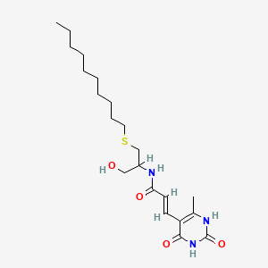B1680207 (E)-N-(1-decylsulfanyl-3-hydroxypropan-2-yl)-3-(6-methyl-2,4-dioxo-1H-pyrimidin-5-yl)prop-2-enamide CAS No. 61786-74-1