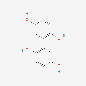 molecular formula C14H14O4 B1680210 2-(2,5-Dihydroxy-4-methylphenyl)-5-methylbenzene-1,4-diol CAS No. 4371-34-0