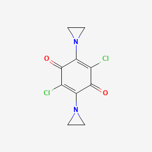 molecular formula C10H8Cl2N2O2 B1680212 2,5-Cyclohexadiene-1,4-dione, 2,5-bis(1-aziridinyl)-3,6-dichloro- CAS No. 7251-14-1