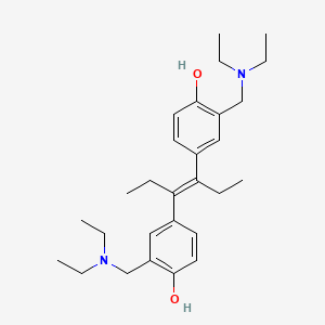 molecular formula C28H42N2O2 B1680215 2-(diethylaminomethyl)-4-[(E)-4-[3-(diethylaminomethyl)-4-hydroxyphenyl]hex-3-en-3-yl]phenol CAS No. 82058-16-0