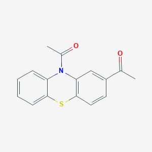 molecular formula C16H13NO2S B1680226 1,1'-(10H-Phenothiazine-2,10-diyl)bisethan-1-one CAS No. 6632-11-7
