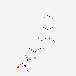 molecular formula C12H15N3O4 B1680228 (E)-1-(4-methylpiperazin-1-yl)-3-(5-nitrofuran-2-yl)prop-2-en-1-one CAS No. 803647-40-7
