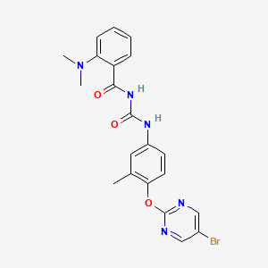 molecular formula C21H20BrN5O3 B1680236 N-(((4-((5-Bromo-2-pyrimidinyl)oxy)-3-methylphenyl)amino)carbonyl)-2-(dimethylamino)benzamide CAS No. 134742-19-1