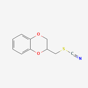 molecular formula C10H9NO2S B1680241 2,3-Dihydro-1,4-benzodioxin-2-ylmethyl thiocyanate CAS No. 51837-75-3