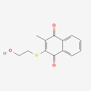 molecular formula C13H12O3S B1680245 2-((2-Hydroxyethyl)thio)-3-methylnaphthalene-1,4-dione CAS No. 59147-84-1