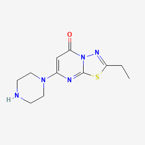 molecular formula C11H15N5OS B1680264 2-Ethyl-7-Piperazin-1-Yl-5h-[1,3,4]thiadiazolo[3,2-A]pyrimidin-5-One CAS No. 796886-30-1