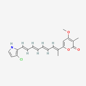 molecular formula C20H20ClNO3 B1680275 2H-pyran-2-one, 6-(8-(3-chloro-1H-pyrrol-2-yl)-1-methyl-1,3,5,7-octatetraenyl)-4-methoxy-3-methyl-, (Z,E,E,E)- CAS No. 148528-19-2