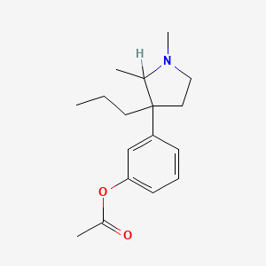 molecular formula C17H25NO2 B1680324 Phenol, m-(1,2-dimethyl-3-propyl-3-pyrrolidinyl)-, acetate CAS No. 1505-43-7