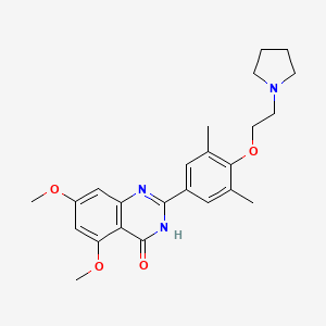 molecular formula C24H29N3O4 B1680334 2-{3,5-Dimethyl-4-[2-(Pyrrolidin-1-Yl)ethoxy]phenyl}-5,7-Dimethoxyquinazolin-4(3h)-One CAS No. 1044871-04-6