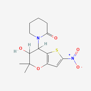 1-(6-Hydroxy-5,5-dimethyl-2-nitro-6,7-dihydrothieno[3,2-b]pyran-7-yl)piperidin-2-one