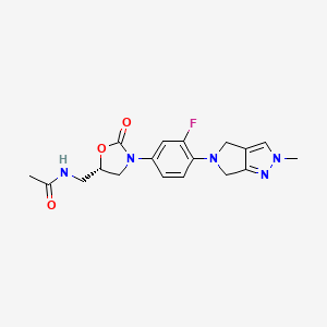 molecular formula C18H20FN5O3 B1680338 Acetamide, N-(((5S)-3-(4-(2,6-dihydro-2-methylpyrrolo(3,4-c)pyrazol-5(4H)-yl)-3-fluorophenyl)-2-oxo-5-oxazolidinyl)methyl)- CAS No. 474016-05-2