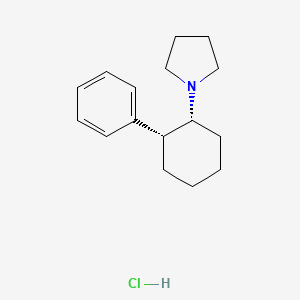 molecular formula C16H24ClN B1680344 Pyrrolidine, 1-(2-phenylcyclohexyl)-, hydrochloride, cis- CAS No. 40709-76-0