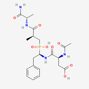 molecular formula C21H31N4O8P B1680349 N~2~-Acetyl-N-{(1r)-1-[(S)-[(2s)-3-{[(2s)-1-Amino-1-Oxopropan-2-Yl]amino}-2-Methyl-3-Oxopropyl](Hydroxy)phosphoryl]-2-Phenylethyl}-L-Alpha-Asparagine CAS No. 237770-41-1
