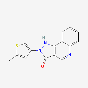 molecular formula C15H11N3OS B1680364 2-(5-Methylthien-3-yl)-2,5-dihydro-3H-pyrazolo(4,3-c)quinolin-3-one CAS No. 104679-67-6