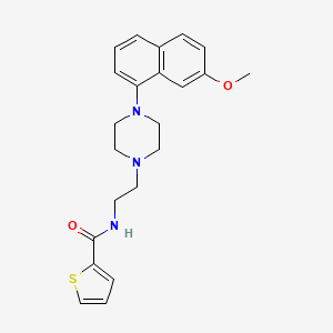 molecular formula C22H25N3O2S B1680369 N-[2-[4-(7-methoxynaphthalen-1-yl)piperazin-1-yl]ethyl]thiophene-2-carboxamide CAS No. 135722-27-9