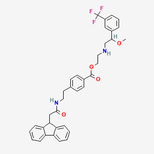 molecular formula C36H35F3N2O4 B1680370 2-((2-methoxy-2-(3-(trifluoromethyl)phenyl)ethyl)amino)ethyl 4-(2-(2-(9H-fluoren-9-yl)acetamido)ethyl)benzoate CAS No. 159978-02-6