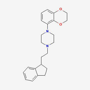 molecular formula C23H28N2O2 B1680373 4-(Benzodioxan-5-yl)-1-(2-(indan-1-yl)ethyl)piperazine CAS No. 153607-45-5