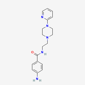 molecular formula C18H23N5O B1680376 4-Amino-N-(2-(4-(2-pyridinyl)-1-piperazinyl)ethyl)benzamide CAS No. 30194-63-9