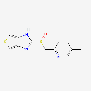 molecular formula C12H11N3OS2 B1680380 2-(((5-Methyl-2-pyridinyl)methyl)sulfinyl)-1H-thieno(3,4-d)imidazole CAS No. 111371-30-3