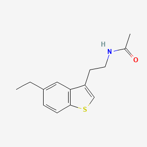 molecular formula C14H17NOS B1680385 N-[2-(5-ethyl-1-benzothiophen-3-yl)ethyl]acetamide CAS No. 180304-07-8
