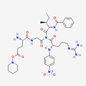molecular formula C37H52N10O9 B1680388 L-Argininamide, N-benzoyl-L-isoleucyl-5-oxo-5-(1-piperidinyl)-L-norvalylglycyl-N-(4-nitrophenyl)- CAS No. 67608-06-4