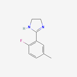 molecular formula C10H11FN2 B1680389 1H-Imidazole, 2-(2-fluoro-5-methylphenyl)-4,5-dihydro- CAS No. 208718-14-3