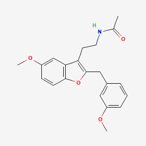 molecular formula C21H23NO4 B1680391 N-[2-[5-methoxy-2-[(3-methoxyphenyl)methyl]-1-benzofuran-3-yl]ethyl]acetamide 